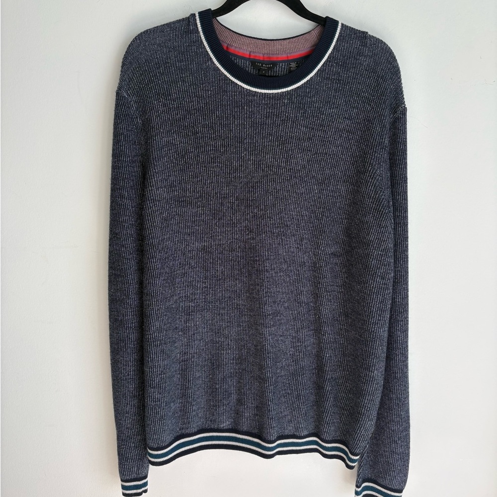 Ted Baker contrast collar and cuff sweater - sz 7 (XXL)